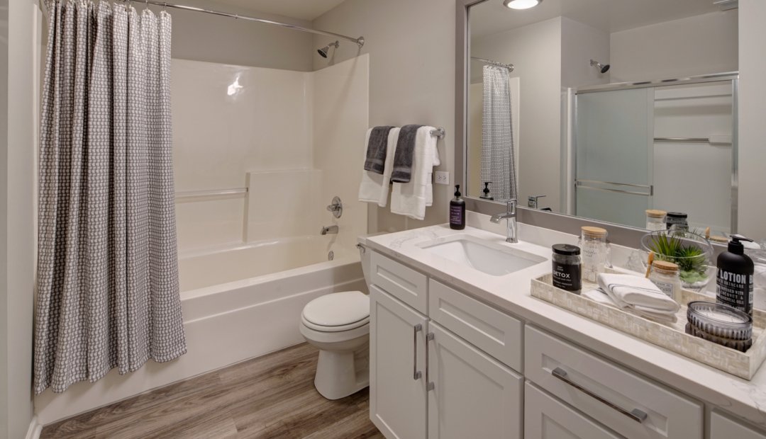 Shower and vanity Shower and vanity